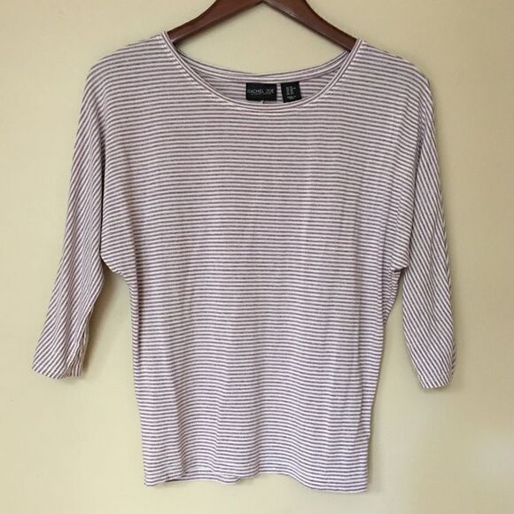 Rachel Zoe purple white stripe dolman top Size XS - Picture 2 of 6